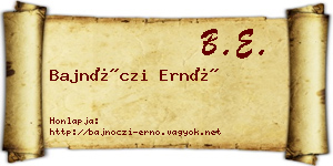 Bajnóczi Ernő névjegykártya